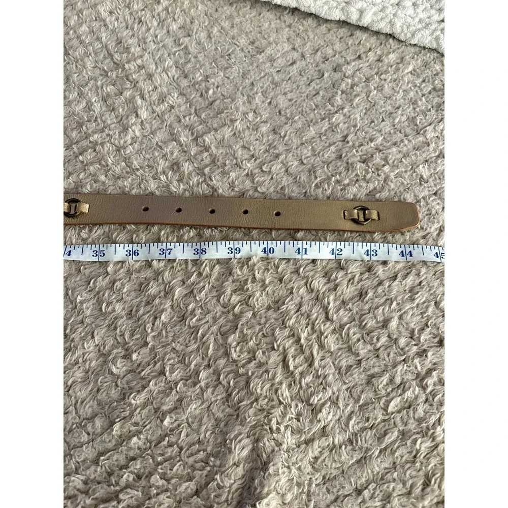 Calvin Klein Jeans Large Distressed Metallic Gold Brass Leather Belt Large VTG
